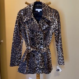 Leopard Print Trench Coat